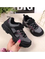 Club Jr model 17559859 šedé trekové boty na suchý zip - American