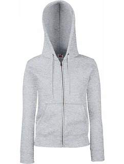 Premium LadyFit Hooded Jacket Dámská mikina s kapucí model 22455396 heather grey - Fruit of the Loom