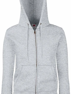 Premium LadyFit Hooded Jacket Dámská mikina s kapucí model 22455396 heather grey - Fruit of the Loom