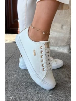 Trampki Damskie Z Eko Skóry Big Star RR274748 Białe Trampki Damskie Z Eko Skóry Big Star RR274748 Białe