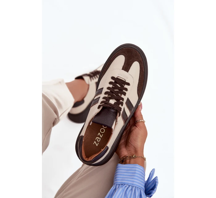 Kožené dámské tenisky na platformě model 21713104 - Zazoo