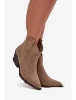 Nazouvací dámské kovbojky z přírodního semiše béžové model 21713721 - Boto Nazouvací dámské kovbojky z přírodního semiše béžové model 21713721 - Boto