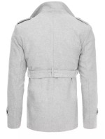 Pánsky dvojradový kabát Dstreet CX0421 svetlo šedý