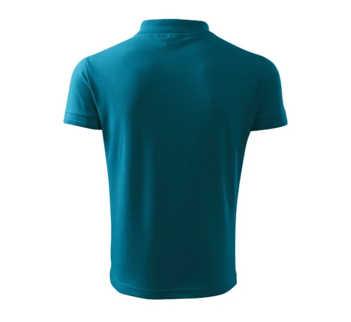 Pánska polokošeľa Pique tmavo tyrkysová