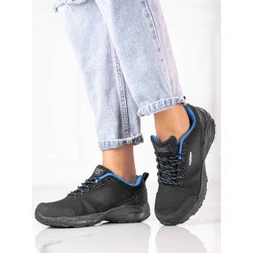 Krásné černé trekingové boty dámské bez podpatku Krásné černé trekingové boty dámské bez podpatku