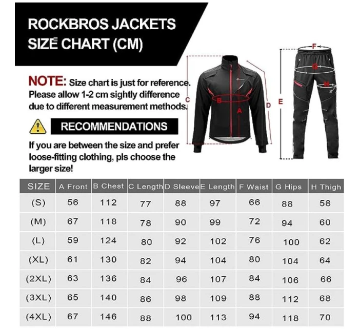 Rockbros zimná cyklistická bunda čierna M