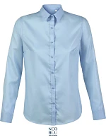 Women keprová halenka s dlouhým rukávem soft blue model 22499904 - NEOBLU Women keprová halenka s dlouhým rukávem soft blue model 22499904 - NEOBLU