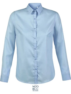 Women keprová halenka s dlouhým rukávem soft blue model 22499904 - NEOBLU