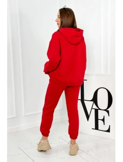 Izolovaná bavlnená súprava, mikina + nohavicami Brooklyn červený