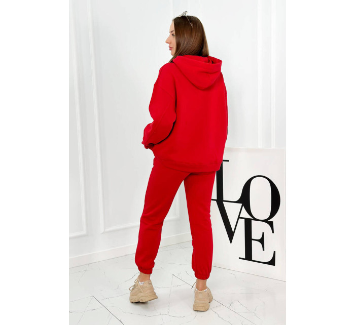 Izolovaná bavlnená súprava, mikina + nohavicami Brooklyn červený