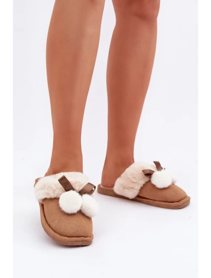 Kapcie Damskie Z Futerkiem Camel Nartani