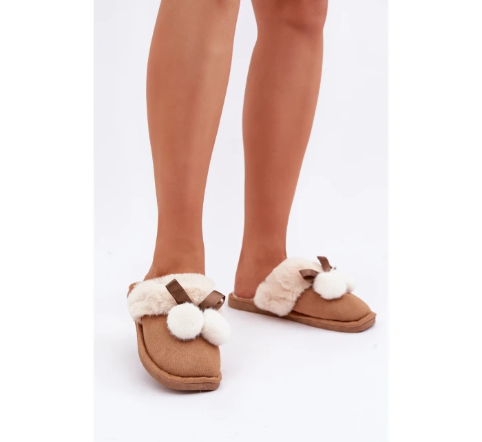 Kapcie Damskie Z Futerkiem Camel Nartani