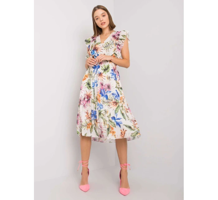 Šaty DHJ SK 13198.27 biele a zelené