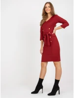 Sukienka LK SK model 21717599 ciemny czerwony - FPrice Sukienka LK SK model 21717599 ciemny czerwony - FPrice