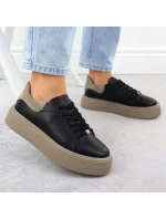 Dámské kožené sportovní polobotky na platformě černé model 21955899 - FILIPPO