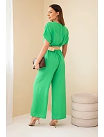 Kombinéza s ozdobným pásom zelená