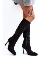 Dámské Kozačky Na Podpatku Černé model 21638674 - Boto