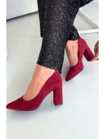 Dámske semišové lodičky na podpätku Sergio Leone - bordová