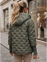 Kurtka damska pikowana z kapturem zielona model 22341112 - FashionStreet