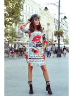 SOPHIE Pohodlné dámské oversize šaty s vzorem model 7922026 - numoco