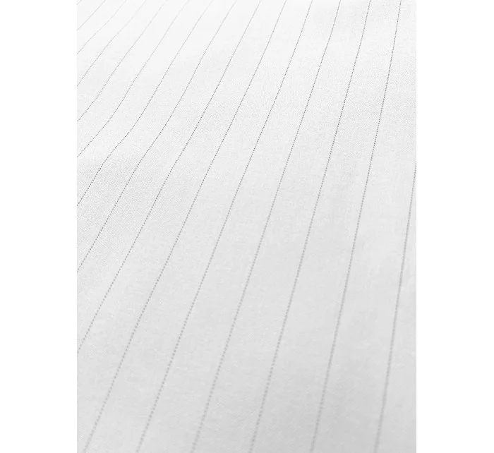 Dámske široké biele pruhované nohavice (18629)