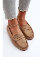 Klasické Dámské Mokasíny Zamszové Hnědé model 21653962 - EVENTO