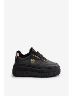 Sneakersy Buty Sportowe Damskie Ocieplane Na Masywnej Podeszwie Czarne Ardiela Sneakersy Buty Sportowe Damskie Ocieplane Na Masywnej Podeszwie Czarne Ardiela