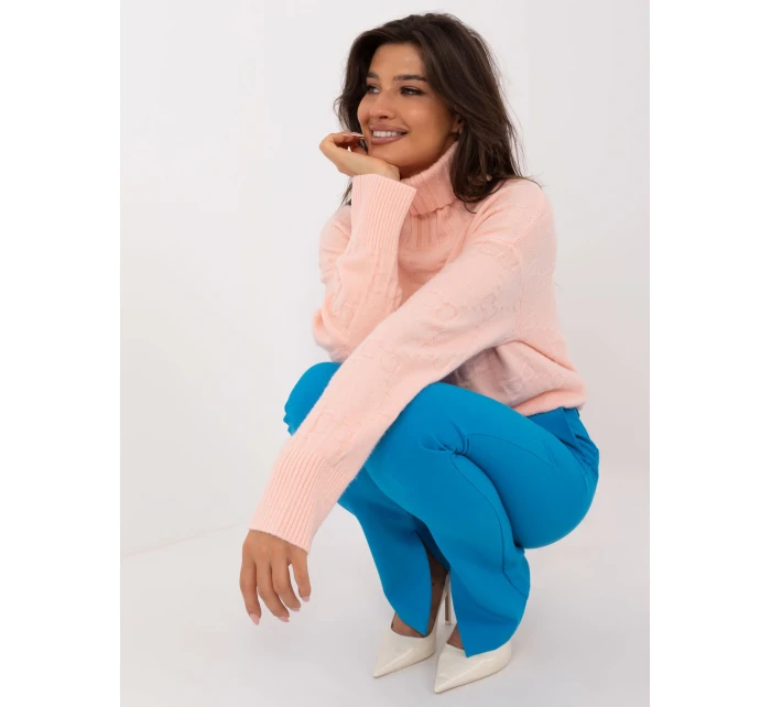 Sweter AT SW brzoskwiniowy model 20459085 - FPrice Sweter AT SW brzoskwiniowy model 20459085 - FPrice