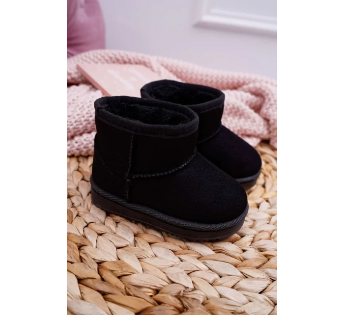 Dětské Teplé Sněhule Semišové černé Gooby