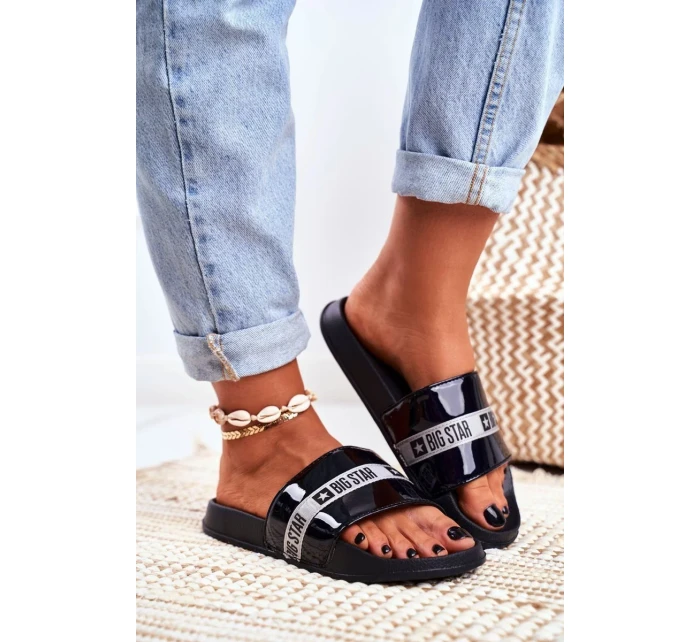 Women's Slides Big Star Painted Black