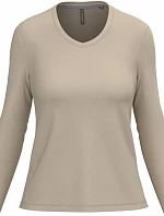 Kariban K 382 Dámske tričko s výstrihom do V a dlhými rukávmi 20.K382 light sand