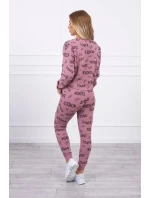 Sada s nápismi tmavo ružová