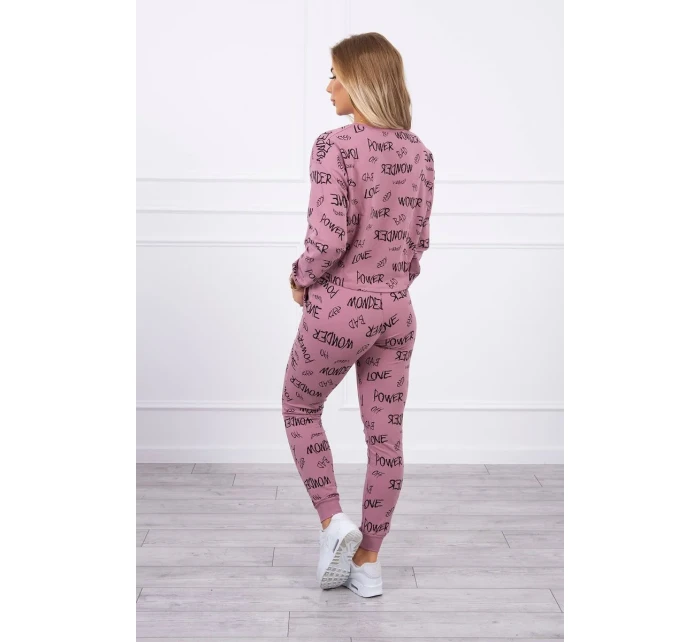 Sada s nápismi tmavo ružová