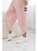 Bavlnená súprava blúzka + nohavice broskyňová