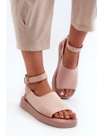 Wygodne Sandały Damskie Na Platformie Różowe Rubie Wygodne Sandały Damskie Na Platformie Różowe Rubie