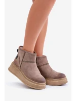 Skórzane Zamszowe Śniegowce Botki Na Platformie I Koturnie Maciejka 06769-02 Ciemnobrązowe Skórzane Zamszowe Śniegowce Botki Na Platformie I Koturnie Maciejka 06769-02 Ciemnobrązowe