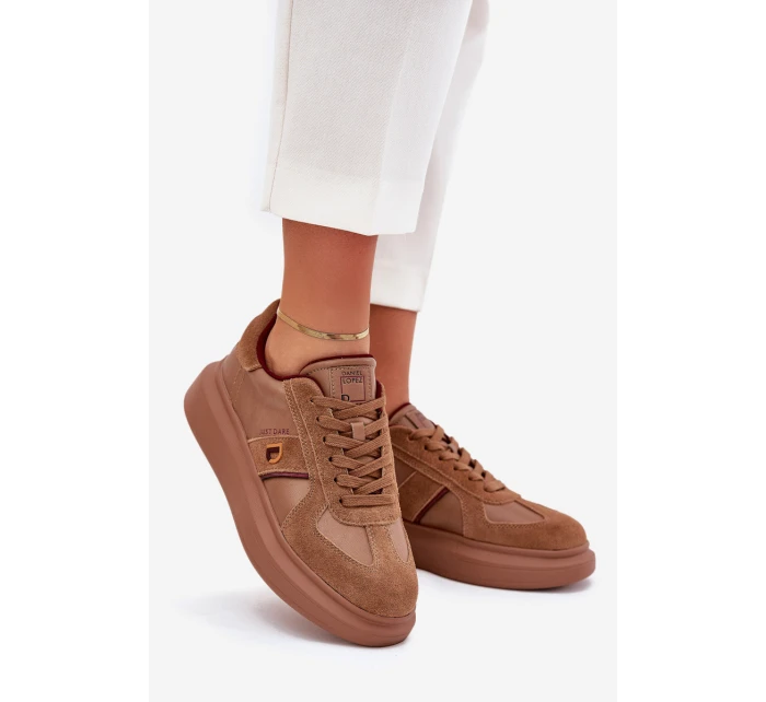 Dámské Kožené Sneakersy Na Platformě Just Dare Hnědé model 21703379 - Daniel Lopez Just Dare Dámské Kožené Sneakersy Na Platformě Just Dare Hnědé model 21703379 - Daniel Lopez Just Dare