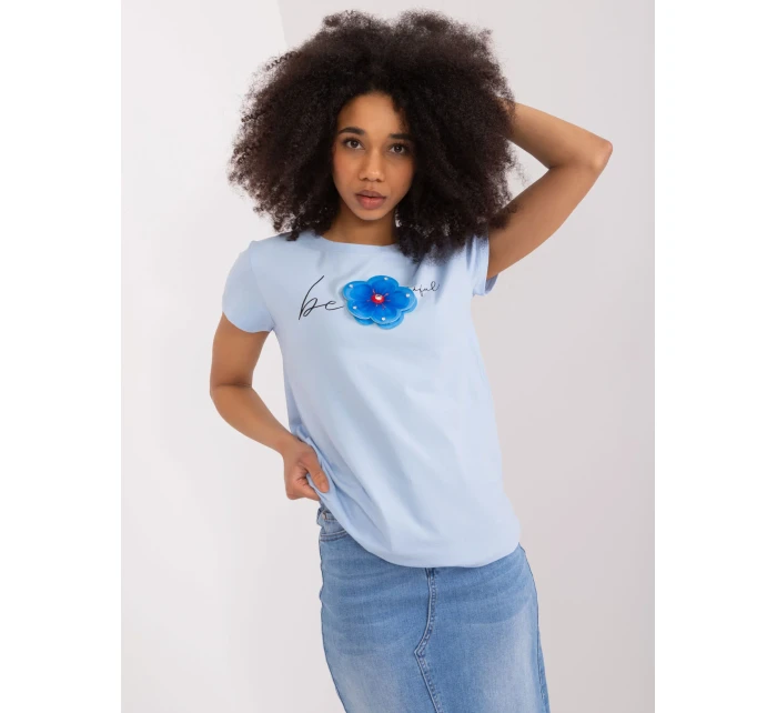 Bluzka RV BZ model 19735052 jasny niebieski - FPrice Bluzka RV BZ model 19735052 jasny niebieski - FPrice