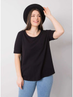 Dámske čierne bavlnené tričko vo väčšej veľkosti