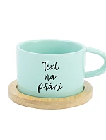 TEXT NA PŘÁNÍ - mint keramický hrníček Makronka 200 ml