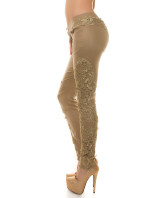 Sexy KouCla lether look pants with embroidery