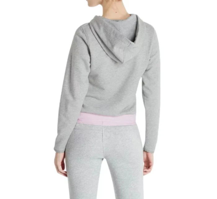 Mikina s kapucňou QS5667E šedá a ružová - Calvin Klein