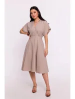 Rozšířené šaty model 20843828 béžové - BeWear