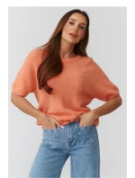 Sveter s krátkym rukávom model 224080 Makadamia Sveter s krátkym rukávom model 224080 Makadamia