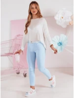 Dámské úzké kalhoty s páskem modré Dstreet model 21984793 - FashionStreet