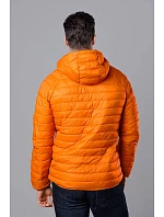 Oranžová pánská prošívaná bunda s kapucí model 18345049 - J.STYLE Oranžová pánská prošívaná bunda s kapucí model 18345049 - J.STYLE