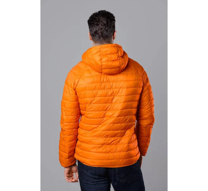 Oranžová pánská prošívaná bunda s kapucí model 18345049 - J.STYLE