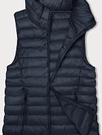 Dámska prešívaná tmavomodrá bunda bez rukávov (16M9155-215)