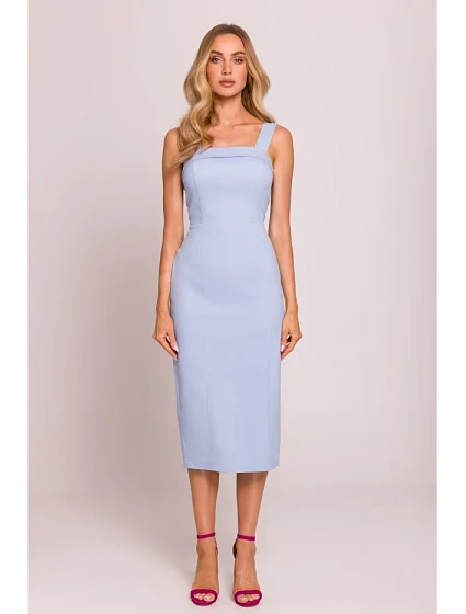 model 20970495 Džínové midi šaty světle modré - Moe