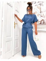 Svetlomodrá dámska letná dvojdielna súprava (82198)